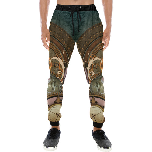 The steampunk lady with awesome eyes, clocks Men's All Over Print Sweatpants (Model L11)