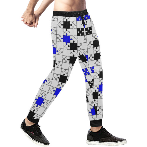 puzzle fun D Men's All Over Print Sweatpants (Model L11)