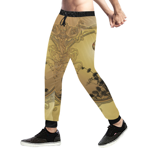 Awesome golden skull Men's All Over Print Sweatpants (Model L11)