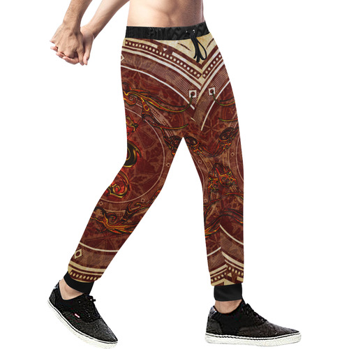 Awesome draogn, red colors Men's All Over Print Sweatpants (Model L11)