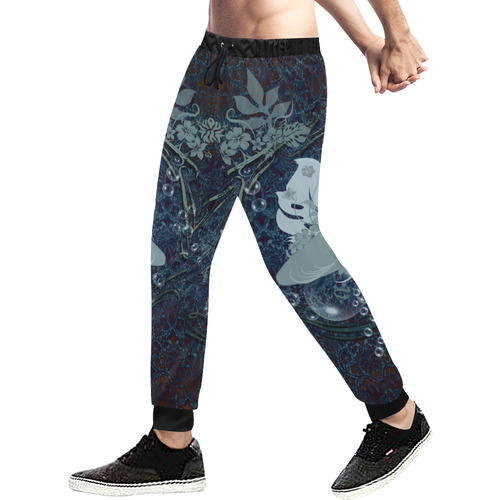 Sport surfboard and flowers Men's All Over Print Sweatpants (Model L11)