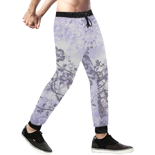 Wonderful flowers in soft purple colors Men's All Over Print Sweatpants (Model L11)