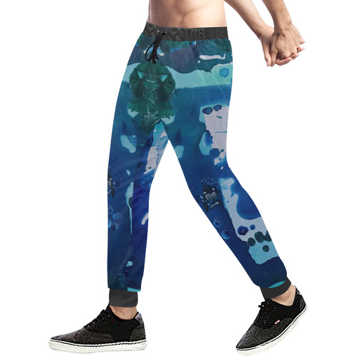 Orca Whale Marvels at the Melting Ice, Environment Men's All Over Print Sweatpants (Model L11)