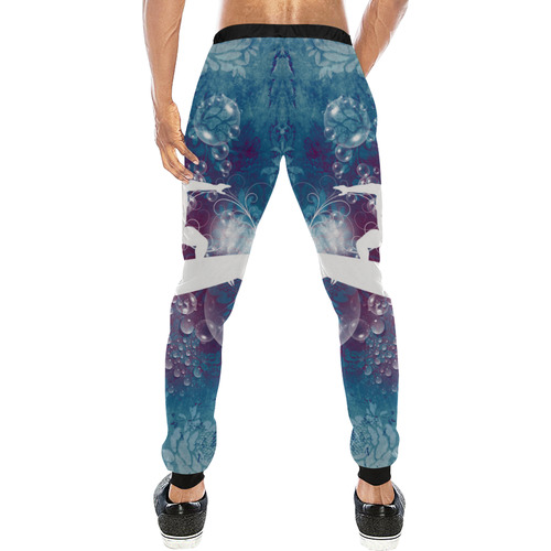Sport, surfboarder with splash Men's All Over Print Sweatpants (Model L11)