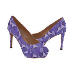 Ultra Violet Abstract Waves Women's High Heels (Model 044)