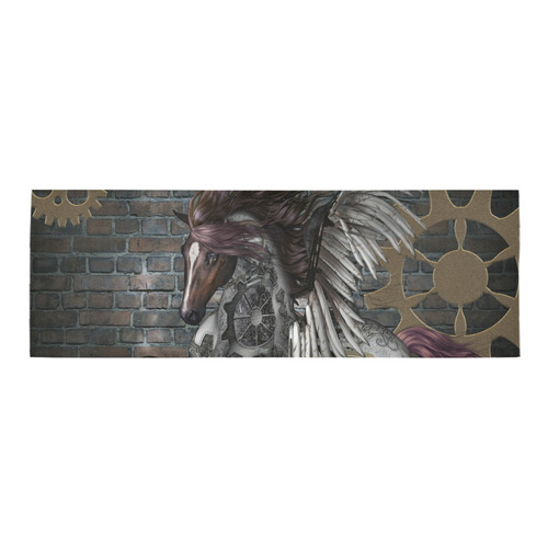 Steampunk, awesome steampunk horse with wings Area Rug 9'6''x3'3''