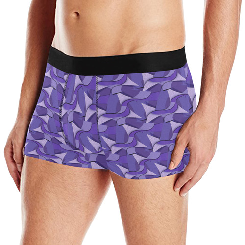 Ultra Violet Abstract Waves Men's All Over Print Boxer Briefs (Model L10)