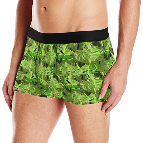 Tropical Jungle Leaves Camouflage Men's All Over Print Boxer Briefs (Model L10)