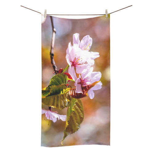 sakura cherry blossom flower spring flora pink Bath Towel 30"x56"