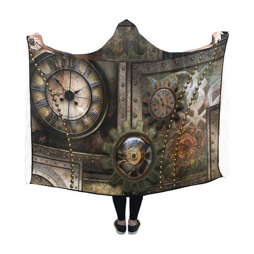 Wonderful steampunk design Hooded Blanket 60''x50''