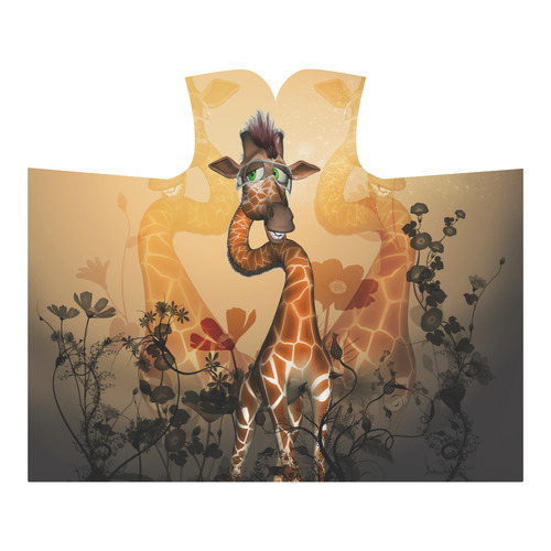 Funny, sweet giraffe Hooded Blanket 60''x50''