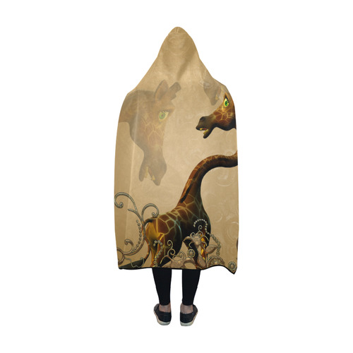 Little frightened giraffe Hooded Blanket 60''x50''