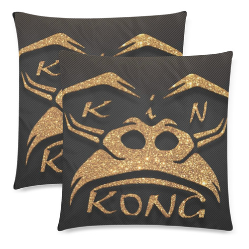 kinkong pilow Custom Zippered Pillow Cases 18"x 18" (Twin Sides) (Set of 2)