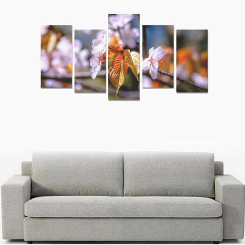 sakura tree flower flora spring blossom cherry Canvas Print Sets E (No Frame)