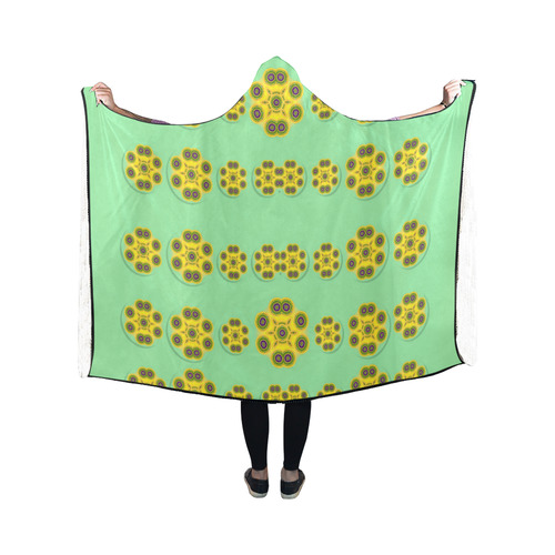 Sun flowers for the soul at peace Hooded Blanket 50''x40''