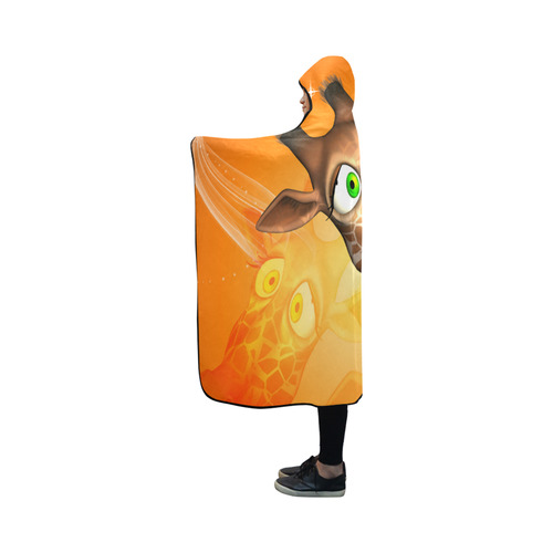 Cute, funny giraffe Hooded Blanket 50''x40''