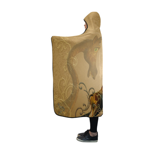 Little frightened giraffe Hooded Blanket 60''x50''