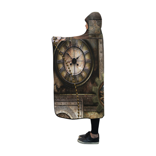 Wonderful steampunk design Hooded Blanket 60''x50''