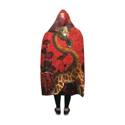 I am a lady, cute giraffe Hooded Blanket 60''x50''