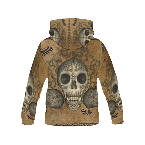 Awesome skull with celtic knot All Over Print Hoodie for Men/Large Size (USA Size) (Model H13)