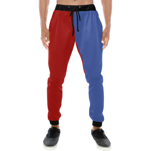 blue and red sweatpants