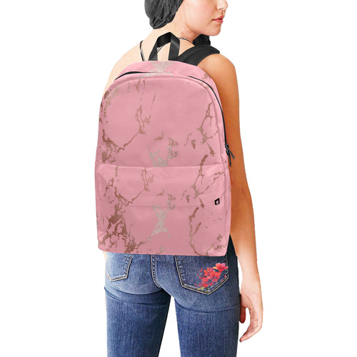 Luxurious Pink Marble Unisex Classic Backpack (Model 1673)