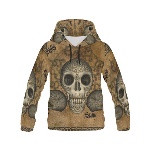 Awesome skull with celtic knot All Over Print Hoodie for Men/Large Size (USA Size) (Model H13)