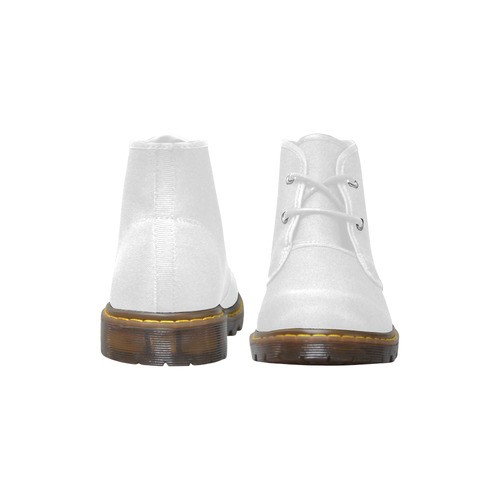 model_2402_1-848 White Women's Canvas Chukka Boots/Large Size (Model 2402-1)
