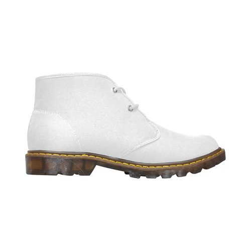 model_2402_1-848 White Women's Canvas Chukka Boots/Large Size (Model 2402-1)