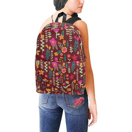 Cute Doodle Flowers Unisex Classic Backpack (Model 1673)