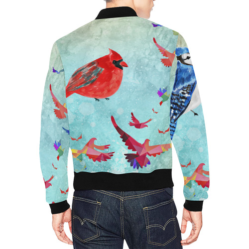 Fly Birds All Over Print Bomber Jacket for Men (Model H19)