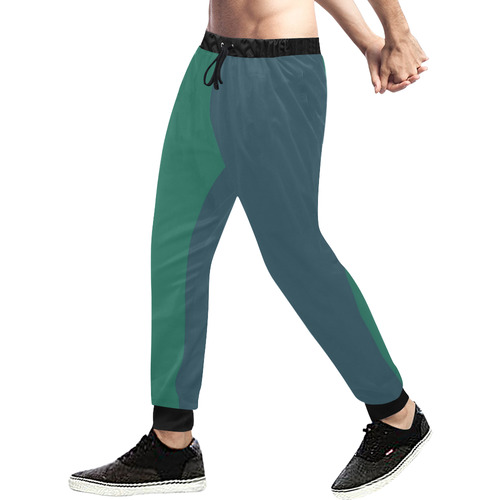 Only two Colors: Dark Blue - Ocean Green Men's All Over Print Sweatpants (Model L11)