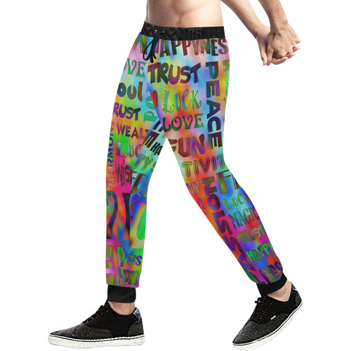 Flower Power - WORDS OF THE SPIRIT WAY Men's All Over Print Sweatpants (Model L11)