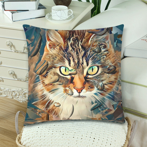 Cats Popart by Nico Bielow Custom Zippered Pillow Cases 18"x 18" (Twin Sides) (Set of 2)