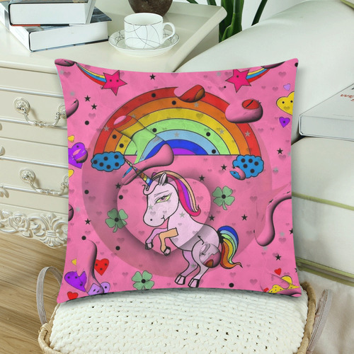 Unicorn Popart by Nico Bielow Custom Zippered Pillow Cases 18"x 18" (Twin Sides) (Set of 2)