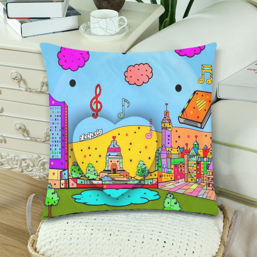Leipzig Popart by Nico Bielow Custom Zippered Pillow Cases 18"x 18" (Twin Sides) (Set of 2)