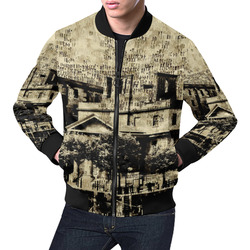 UK-Albert-Dock txt All Over Print Bomber Jacket for Men (Model H19)
