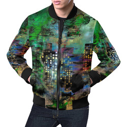 Urban Watercolor All Over Print Bomber Jacket for Men (Model H19)