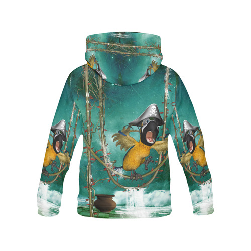 Funny pirate parrot All Over Print Hoodie for Women (USA Size) (Model H13)