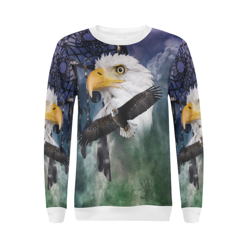 Shaman Eagle Spirit All Over Print Crewneck Sweatshirt for Women (Model H18)