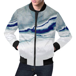 Blazing Portal White All Over Print Bomber Jacket for Men (Model H19)