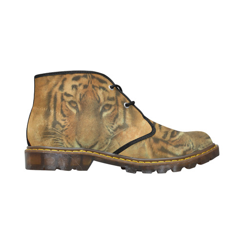 Tiger In The Moon Men's Canvas Chukka Boots (Model 2402-1)