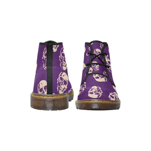 Hot Skulls,purple by JamColors Women's Canvas Chukka Boots/Large Size (Model 2402-1)