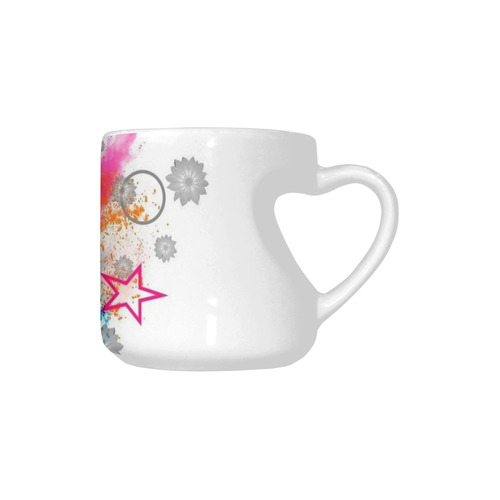 Stars Popart by Nico Bielow Heart-shaped Mug(10.3OZ)