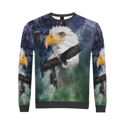 Shaman Eagle Spirit All Over Print Crewneck Sweatshirt for Men (Model H18)