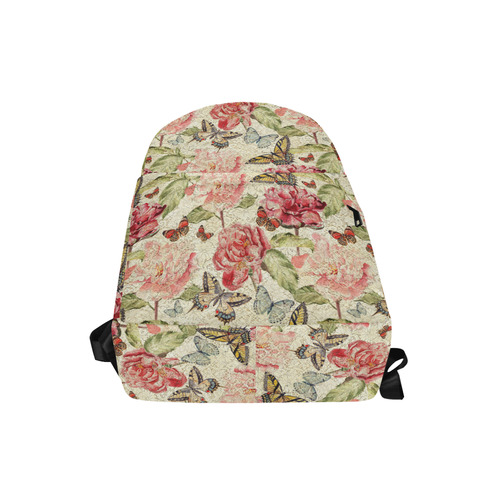 Watercolor Vintage Flowers Butterflies Lace 1 Unisex Classic Backpack (Model 1673)