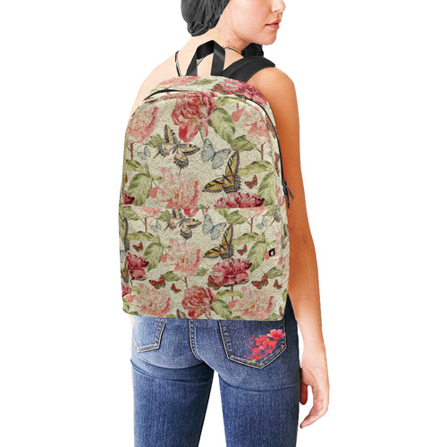 Watercolor Vintage Flowers Butterflies Lace 1 Unisex Classic Backpack (Model 1673)