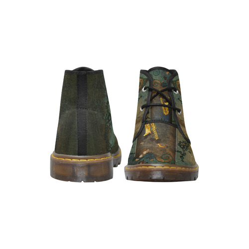 Music, saxophone, vintage Women's Canvas Chukka Boots/Large Size (Model 2402-1)