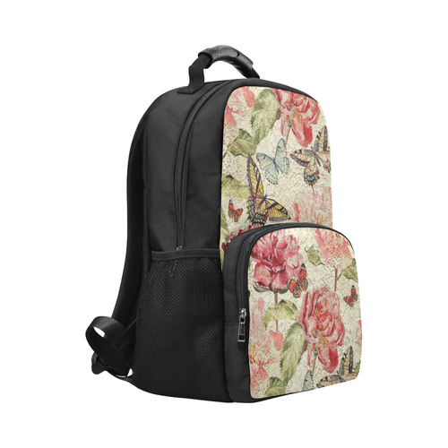 Watercolor Vintage Flowers Butterflies Lace 1 Unisex Laptop Backpack (Model 1663)