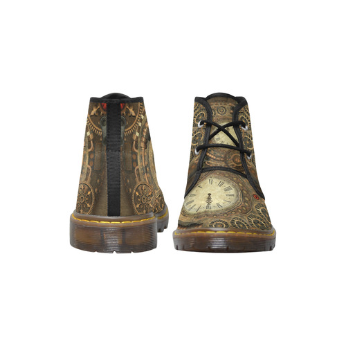 Steampunk, awesome clockwork Women's Canvas Chukka Boots (Model 2402-1)